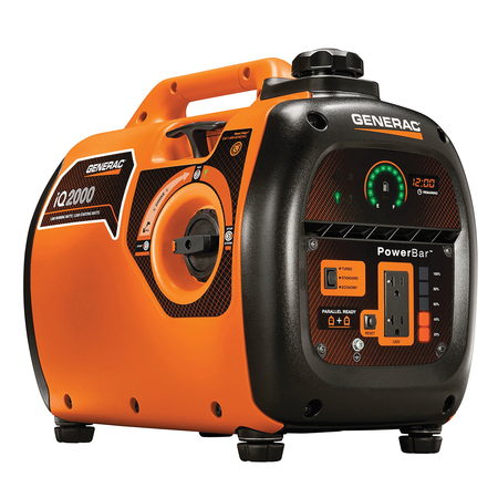 GENERAC Portable and Inverter Generator, Gasoline, 1,600 W Rated, 2,000 W Surge, Recoil Start, 120V AC 6866